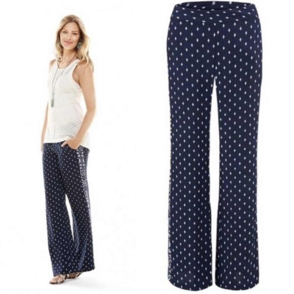 Cabi #5176 Navy Track Star Pant (Sz 6) Casual Trousers Pockets Side Zip